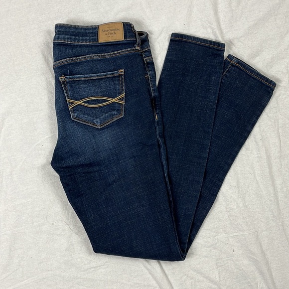 Abercrombie & Fitch High Rise Stretch Straight Leg Jeans W27 L31 - Picture 3 of 5